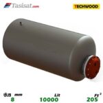 منبع کویل دار افقی 10000 لیتری تکوود TECHWOOD ورق 8