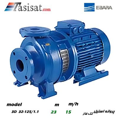 پمپ آب تک پروانه استیل ابارا مدل 3D 32-125/1.1
