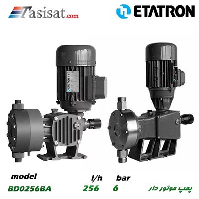 پمپ تزریق موتور دار دیافراگمی ETATRON با هد PP و PVC مدل BD0256BA