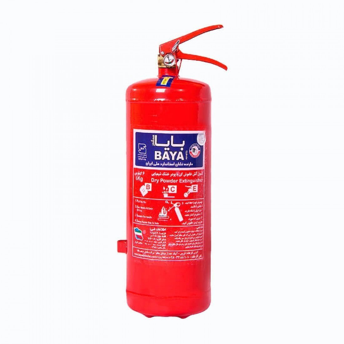 کپسول آتش نشانی 6 کیلویی پودری ( پودر و گاز ) بایا سیلندر